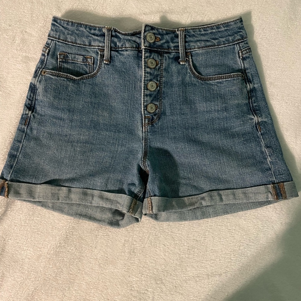 Old navy denim shorts button fly 25